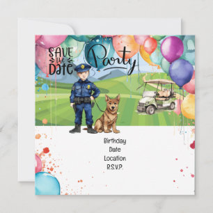 Crime Scene Swing: A Police Golfer Birthday Invitation