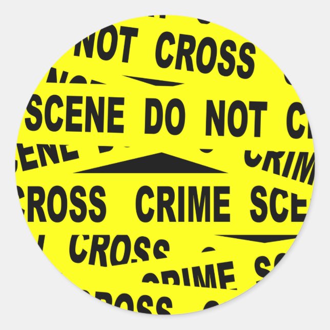 Crime Scene Tape Classic Round Sticker (Front)