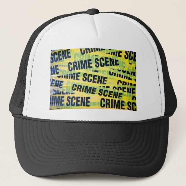 Crime scene tape, trucker hat (Front)