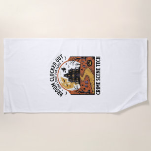 Crime Scene Technician Shirt Funny Halloween Haunt Beach Towel