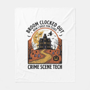 Crime Scene Technician Shirt Funny Halloween Haunt Fleece Blanket