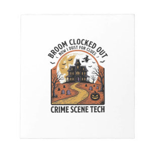 Crime Scene Technician Shirt Funny Halloween Haunt Notepad