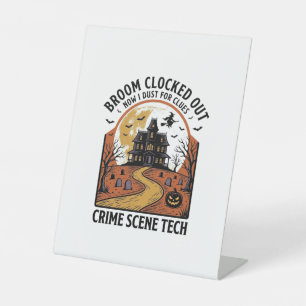 Crime Scene Technician Shirt Funny Halloween Haunt Pedestal Sign