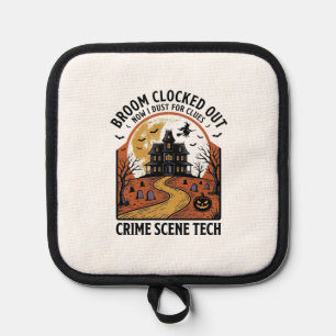 Crime Scene Technician Shirt Funny Halloween Haunt Pot Holder