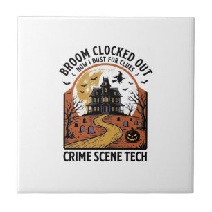 Crime Scene Technician Shirt Funny Halloween Haunt Tile