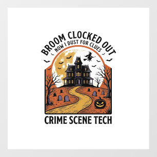 Crime Scene Technician Shirt Funny Halloween Haunt Window Cling