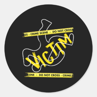 Crime Scene Victim Mystery Dinner Chalk Outline Classic Round Sticker