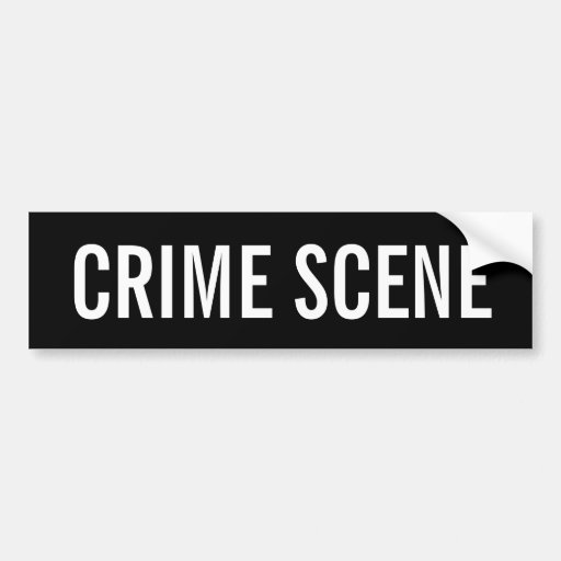 CRIME SCENE - White Logo Emblem Bumper Stickers | Zazzle