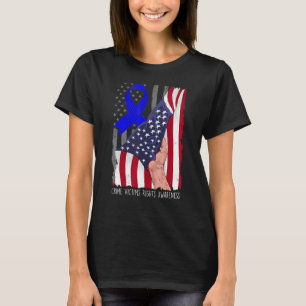 Crime Victims Rights Awareness American Flag Blue  T-Shirt