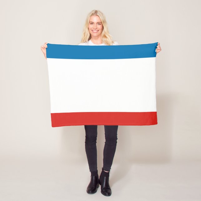Crimea Flag Fleece Blanket (In Situ)
