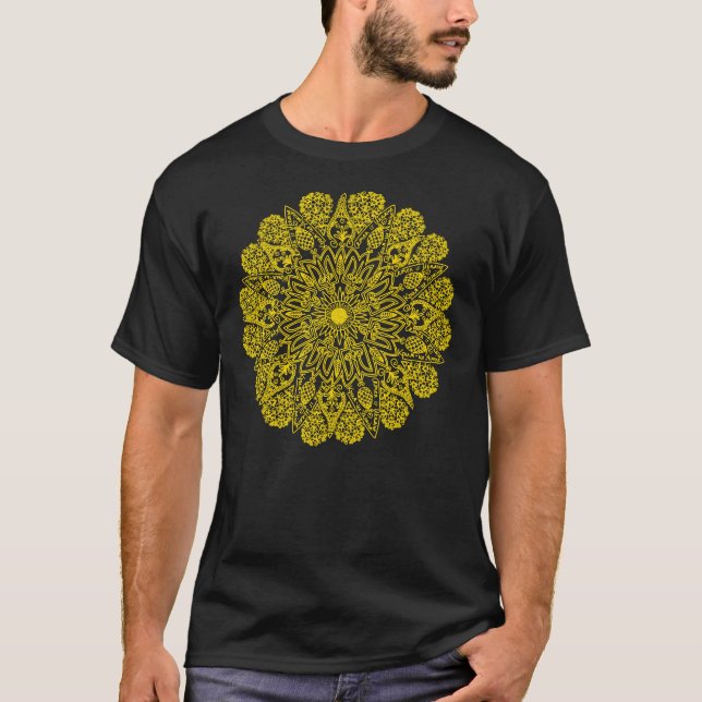 Crimea is Ukraine - political mandala (yellow) Cla T-Shirt (Front)