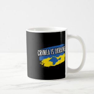 Crimea Is Ukraine - Ua Flag Colors Map Of Crimean  Coffee Mug