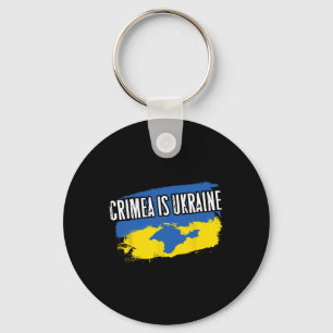 Crimea Is Ukraine - Ua Flag Colors Map Of Crimean  Key Ring