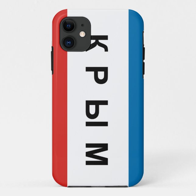 crimea region flag cyrillic country text name Case-Mate iPhone case (Back)