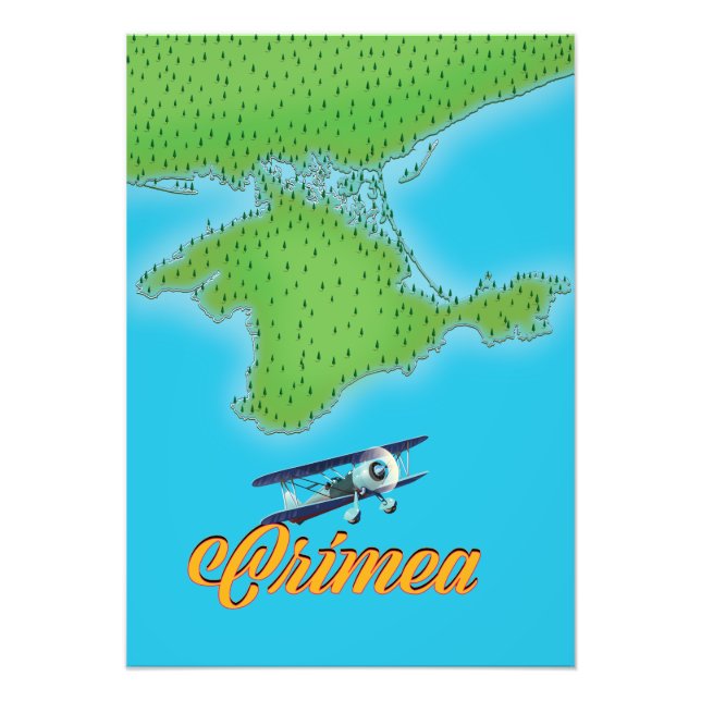 Crimea vintage style travel poster map (Front)