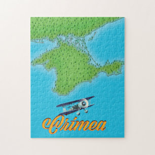 Crimea vintage style travel poster map jigsaw puzzle