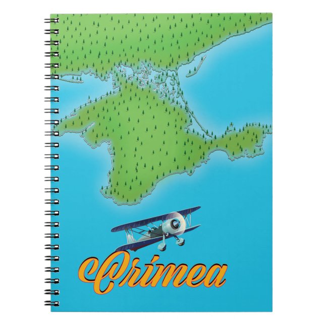 Crimea vintage style travel poster map notebook (Front)