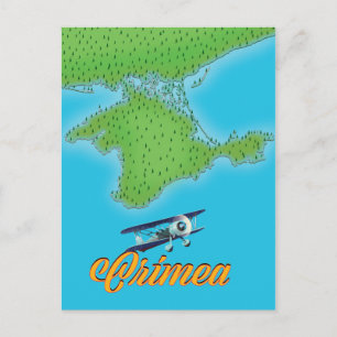 Crimea vintage style travel poster map postcard