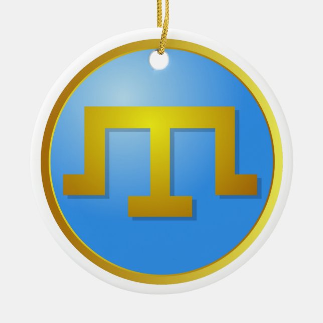 Crimean Tatars' Tamga Ceramic Tree Decoration (Front)