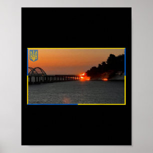 Crimea's Kerch Bridge Stamp Crimea Bridge Peninsul Poster