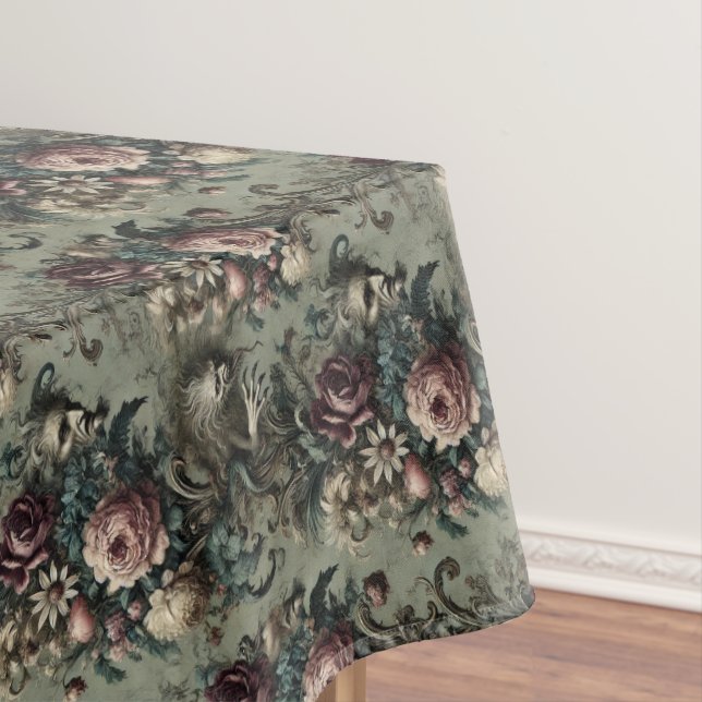 Crimes Against the Eldridge – Gothic Med Pattern Tablecloth (In Situ)
