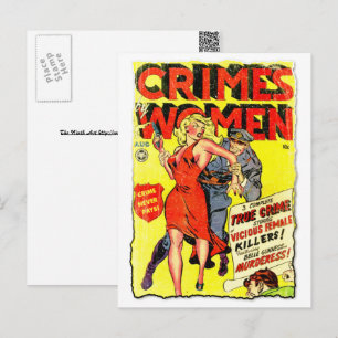 Crimes by Women #2 Golden Age Comic Book Cover Postcard