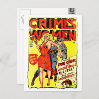 Crimes by Women #2 Golden Age Comic Book Cover Postcard