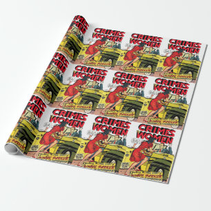 Crimes By Women Bonnie Parker Vintage Comics Wrapping Paper