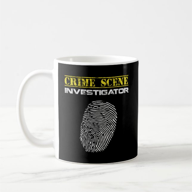Crimescene Investigator Fingerprint Police Coffee Mug (Left)