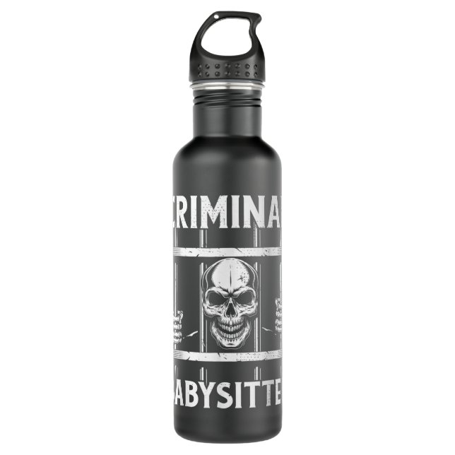 Criminal Babysitters Jail Guard Prisoner Handcuffs 710 Ml Water Bottle (Front)