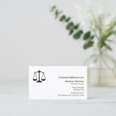 Criminal Defence Lawyer Business Card (Standing Front)