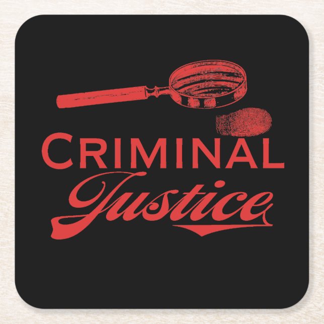 Criminal Justice Degree Graduation Square Paper Coaster (Front)