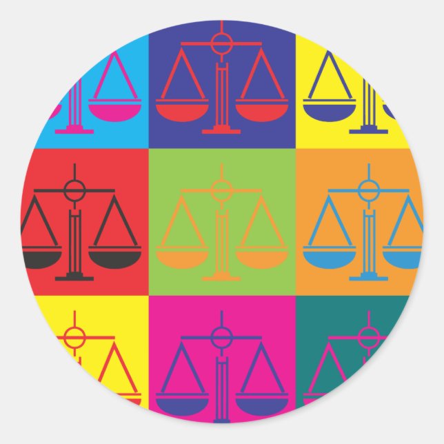 Criminal Justice Pop Art Classic Round Sticker (Front)
