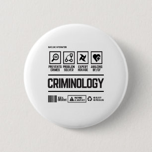 criminology 6 cm round badge