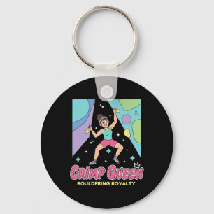 Crimp Queen Bouldering Royalty Rock Climbing Key Ring
