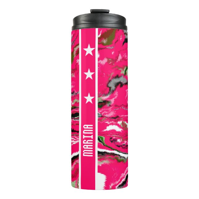 Crimson abstract thermal tumbler (Front)
