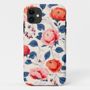 Crimson and Coral Flower iPhone 11 Case