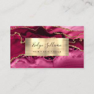 Crimson and Gold Agate Business Card