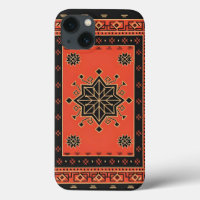 Crimson and Obsidian Geometric Tribal Star