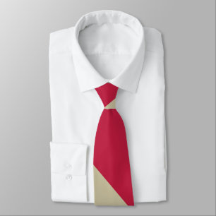Crimson and Pale Gold Broad University Stripe Tie