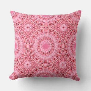 Crimson and Pink Mandala Pattern Cushion