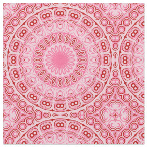 Crimson and Pink Mandala Pattern Fabric