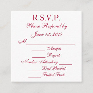 Crimson and White Response RSVP Cards