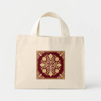 Crimson Arabesque Floral Tote Bag