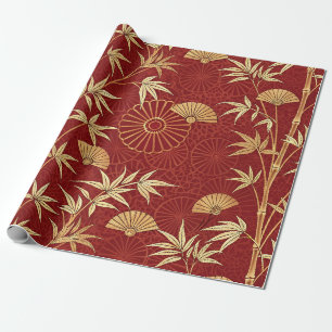 Crimson Bamboo East Asian (2) Wrapping Paper