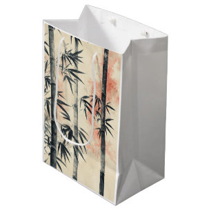 Crimson Bamboo Serenity Ink Wash Medium Gift Bag