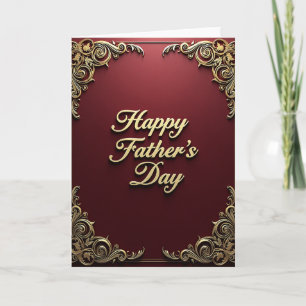 Crimson Baroque Fathers Day Card