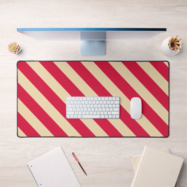 Crimson & Beige Diagonal Stripes Mat – Customise (Office 1)