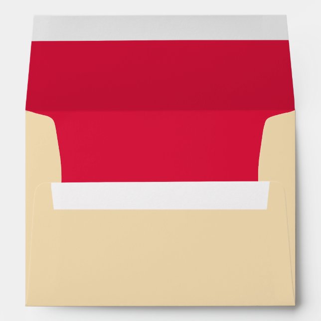 Crimson & Beige Two-Tone Envelope – Customisable (Back (Bottom))
