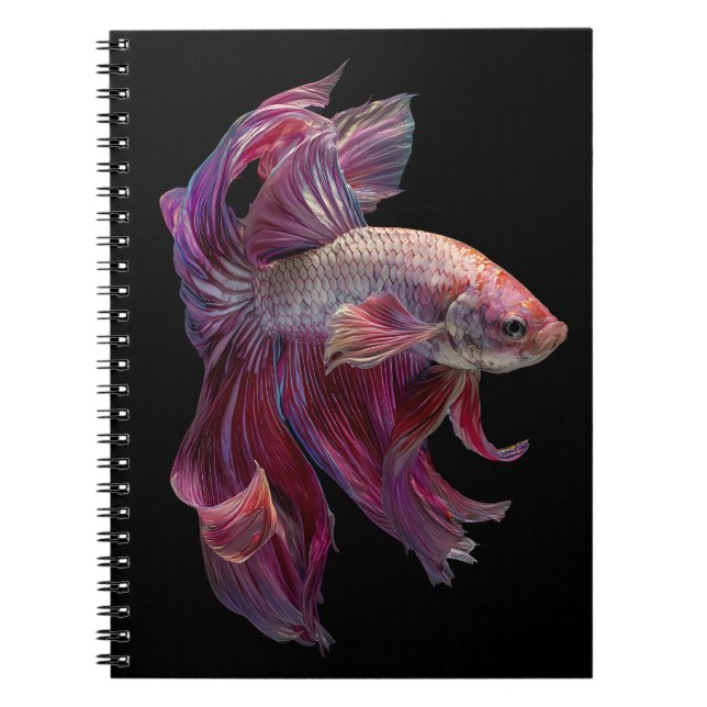 Crimson Betta Fish Grace Notebook (Front)